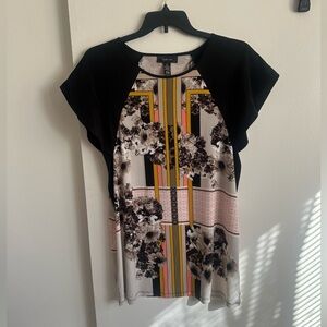 Style & Co. Black and Multicolor Patterned Mini Dress